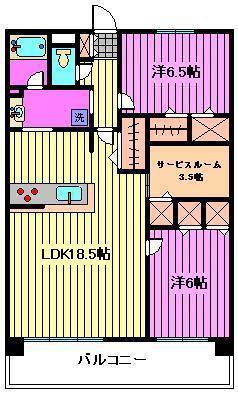 パティオタワー大宮(2SLDK/3階)の間取り写真