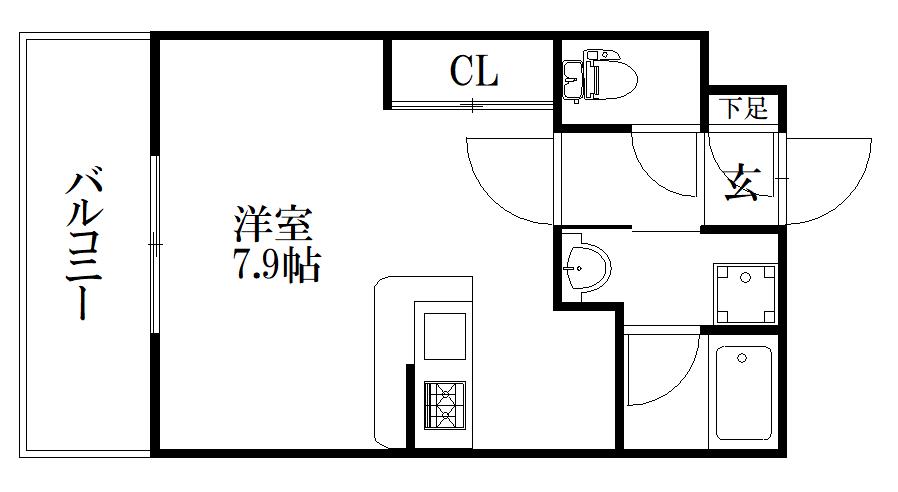 ソレイユ曙(ワンルーム/2階)の間取り写真