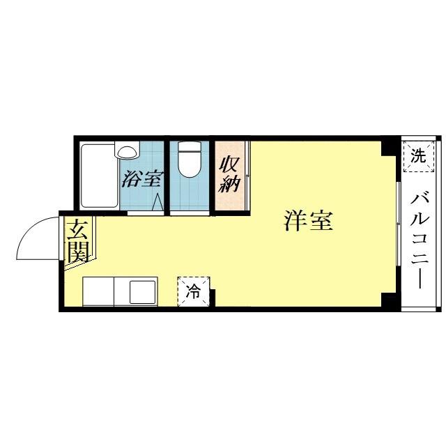 キープロハイツ(1LDK/4階)の間取り写真