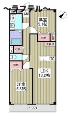 グランドマンション(2LDK/1階)の間取り写真