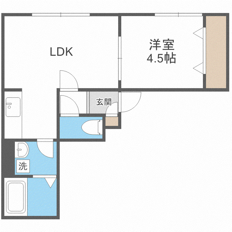 コムズ本町II(1LDK/2階)の間取り写真