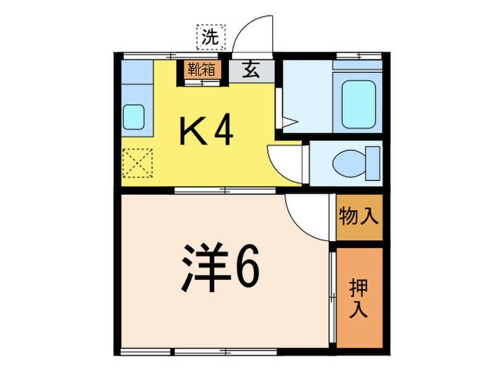 あざみ荘(1K/1階)の間取り写真