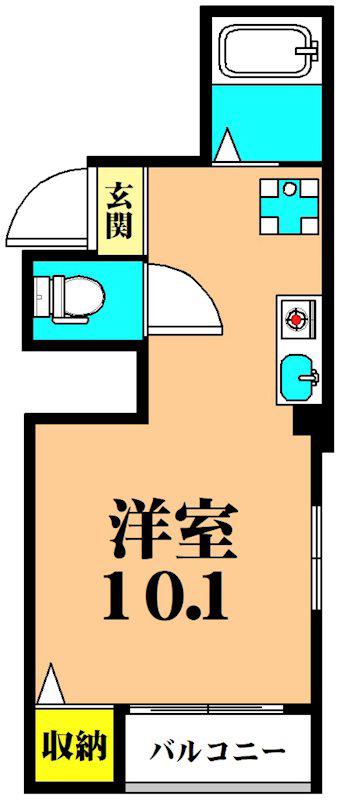 EMハイム(ワンルーム/3階)の間取り写真