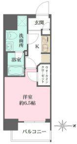 コスモリード亀戸(1K/13階)の間取り写真