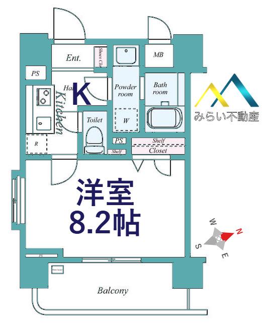 グリフォーネ横浜・伊勢町弐番館(1K/5階)の間取り写真