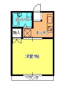 コーポピアII(1K/1階)の間取り写真