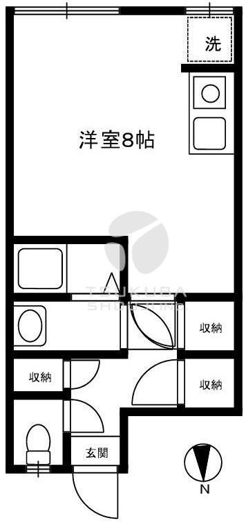 ハイツベルモント(ワンルーム/1階)の間取り写真