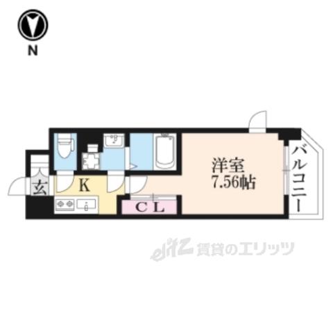 THEGARNETSUITERESIDE(1K/4階)の間取り写真