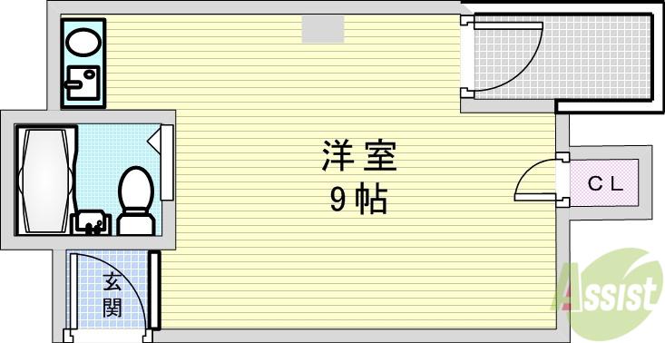 タムラビル(ワンルーム/2階)の間取り写真