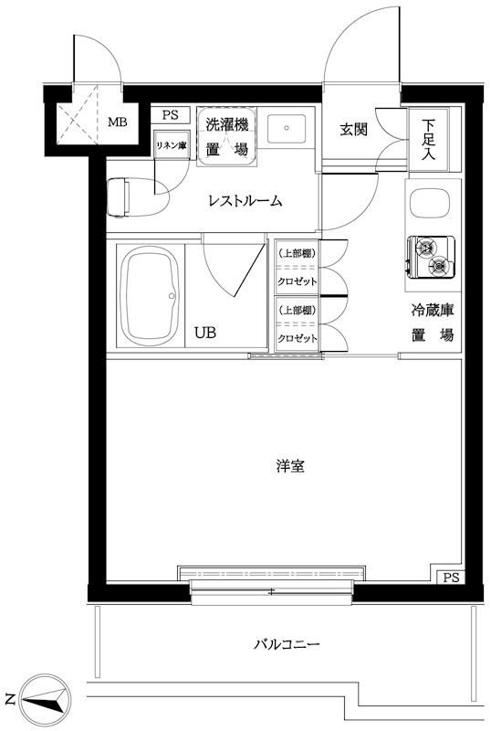ルーブル武蔵新城弐番館(1K/5階)の間取り写真