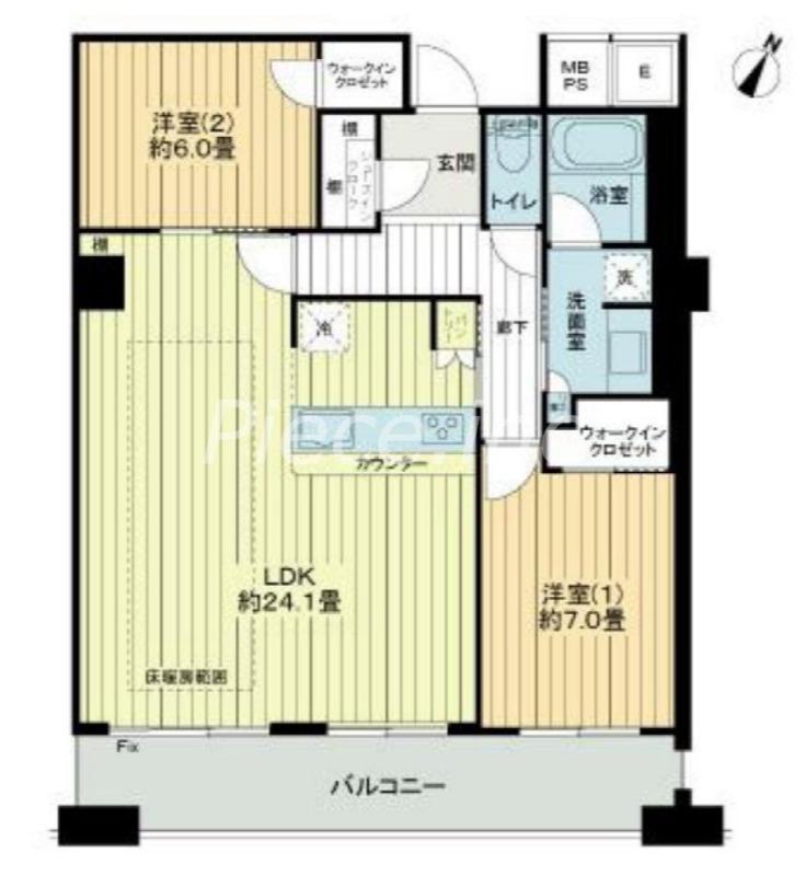 N4 タワー(3LDK/16階)の間取り写真