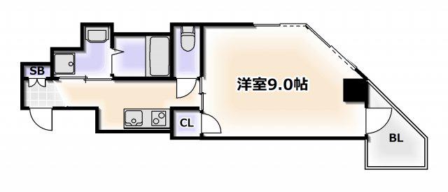 ビオラコート(1K/3階)の間取り写真