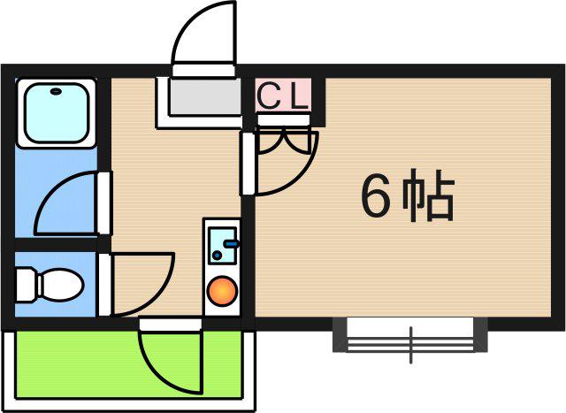 リバー住之江A・B棟(1K/4階)の間取り写真