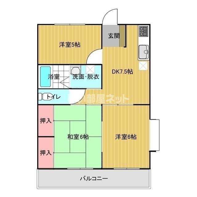 メゾングランドール柴崎(3DK/2階)の間取り写真