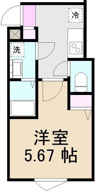 GRADUS本蓮沼(1K/1階)の間取り写真