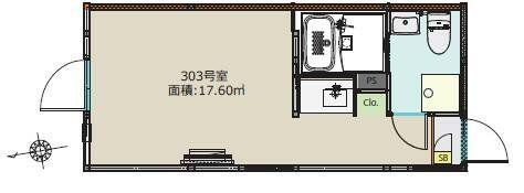 BOASORTE綾瀬1丁目(ワンルーム/3階)の間取り写真