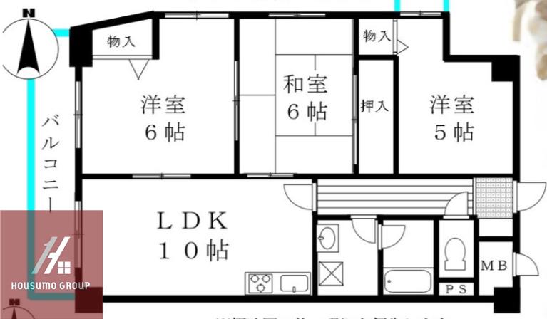 メゾン宮山(3LDK/3階)の間取り写真