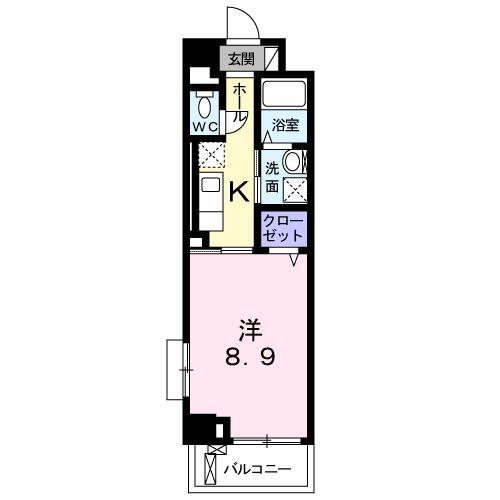 BONHEUR静徳(1K/2階)の間取り写真