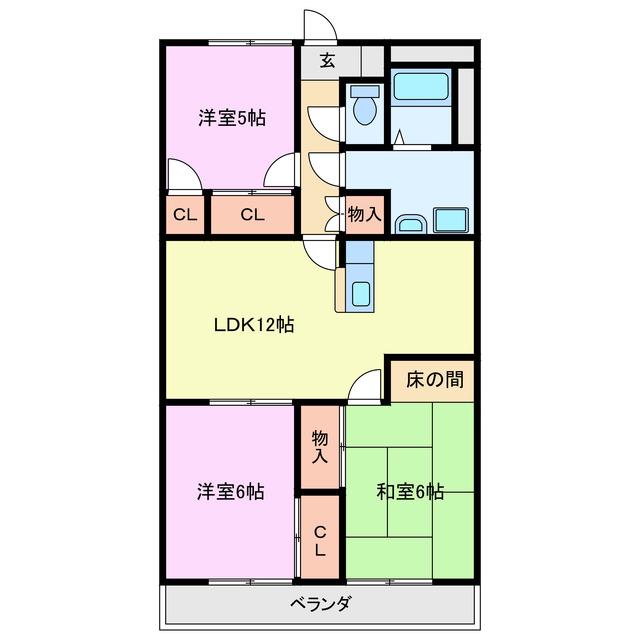 クリスタルパレス東山(3LDK/2階)の間取り写真