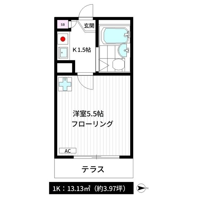スタンフォード中野(1K/1階)の間取り写真