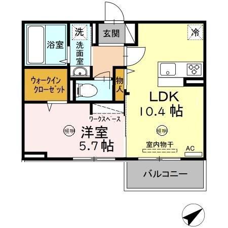  D-ROOM柳町(1LDK/2階)の間取り写真