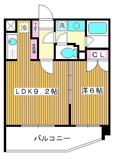 ステラ ウエスト ウィング(1LDK/4階)の間取り写真