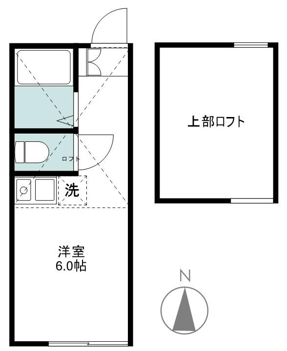 ユナイト上末吉トスカーナの杜(ワンルーム/2階)の間取り写真