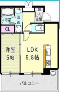 アスタピア新長田エスタシオプレイス(1LDK/10階)の間取り写真