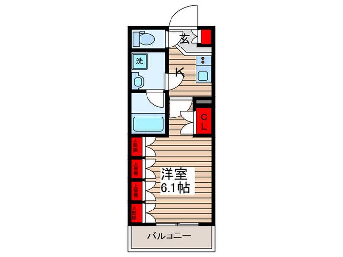 ブライズ高砂(1K/2階)の間取り写真