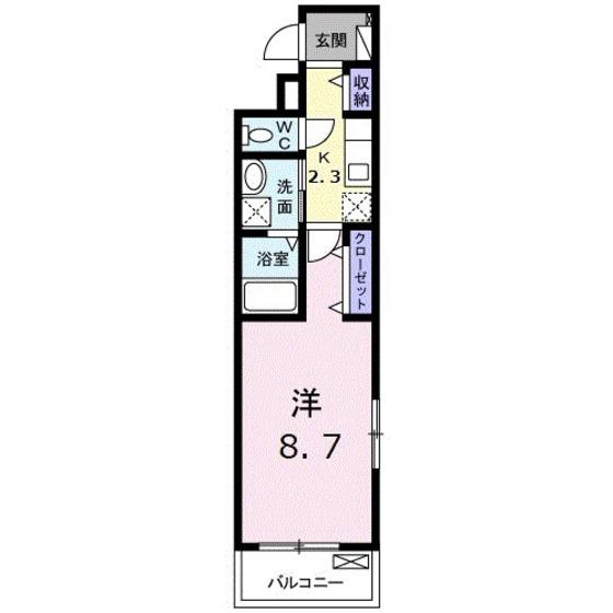 レイル ヤード 中山 II(1K/3階)の間取り写真