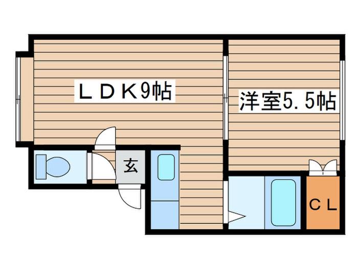 メープルシティ(1LDK/3階)の間取り写真