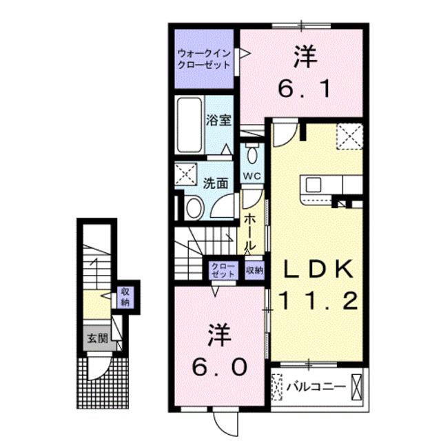 ステッラ I(2LDK/2階)の間取り写真