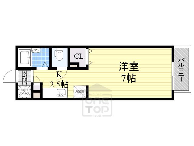 パセオグリーンヒルズ(ワンルーム/2階)の間取り写真