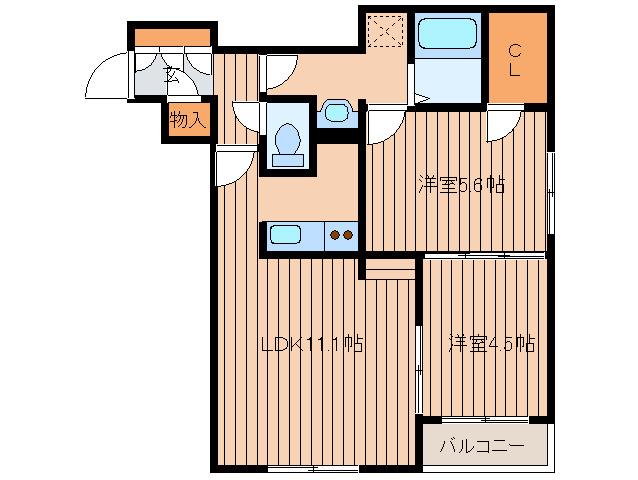 パークシティ新札幌(2LDK/1階)の間取り写真