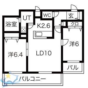 シャトーアネックス(2LDK/2階)の間取り写真