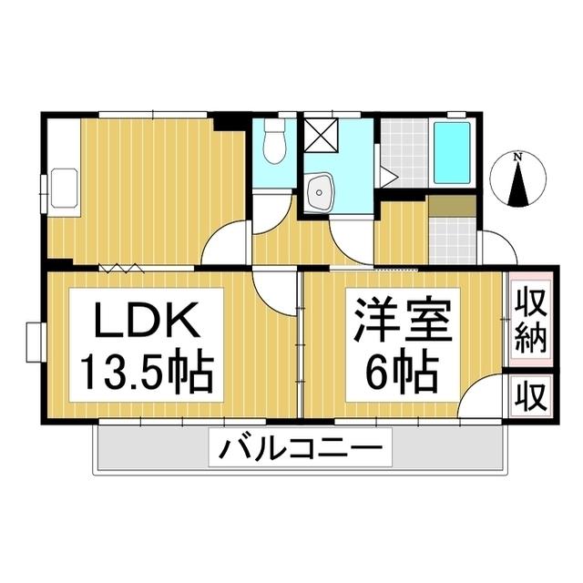 フレグランスワン E棟(1LDK/1階)の間取り写真