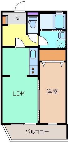 リバージュ・ワタラセ(1LDK/1階)の間取り写真