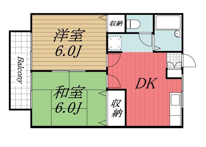 コーポラス和(2DK/2階)の間取り写真