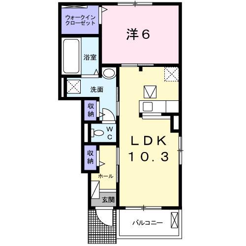 ミュンヒ・マムート(1LDK/1階)の間取り写真