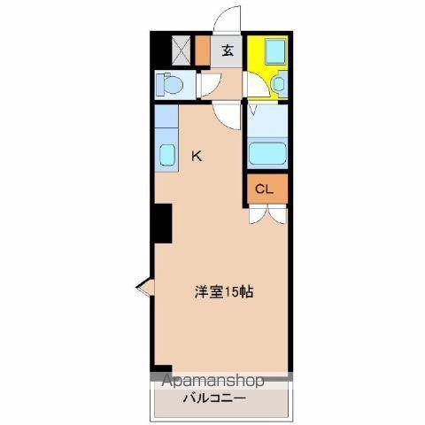 シャンテ恒久(ワンルーム/3階)の間取り写真