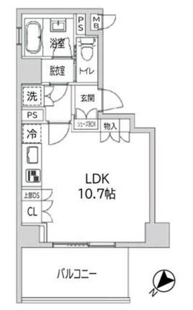 ダイナシティ新小岩(ワンルーム/2階)の間取り写真