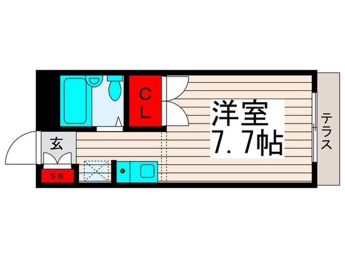 第12ヒカリハイツC(ワンルーム/1階)の間取り写真