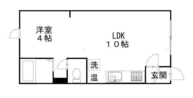 パークサイド廉(1LDK/1階)の間取り写真