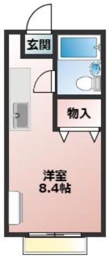 コーポ四季(ワンルーム/1階)の間取り写真