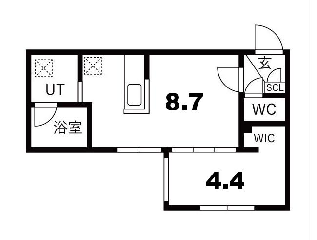 FLAP福住(1LDK/4階)の間取り写真