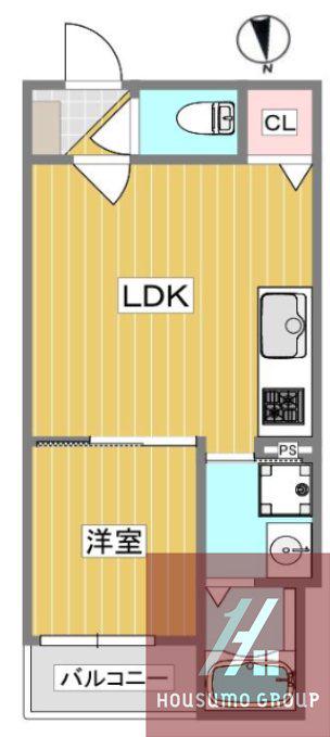 HALIOS RESIDENCE(1LDK/2階)の間取り写真