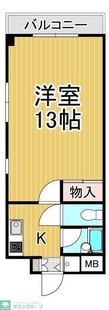 サンライズIII(1K/2階)の間取り写真