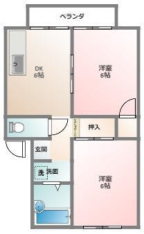 クリーンハイツ(2DK/2階)の間取り写真