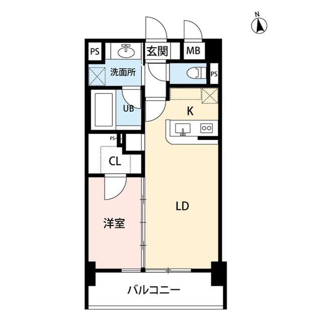 ディナミス(1LDK/6階)の間取り写真