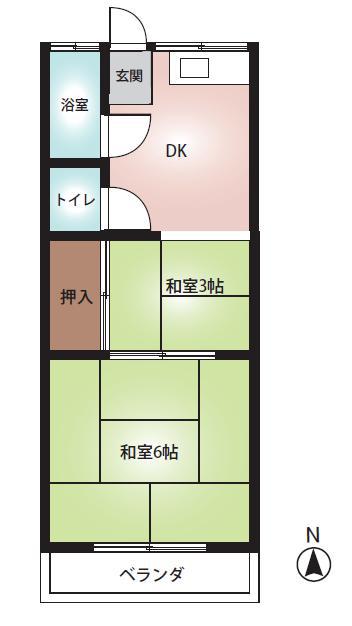 美幸荘(2DK/2階)の間取り写真